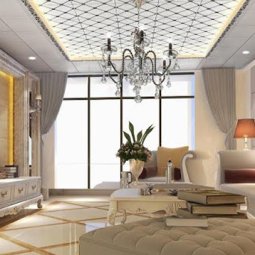 Lựa chọn trần nhôm đẹp cho phòng khách sang trọng, hiện đại