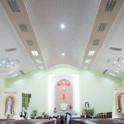 Thi công trần nhôm nhà thờ tại Cà Mau 