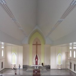 Lắp đặt trần nhôm nhà thờ tại Quảng Ngãi