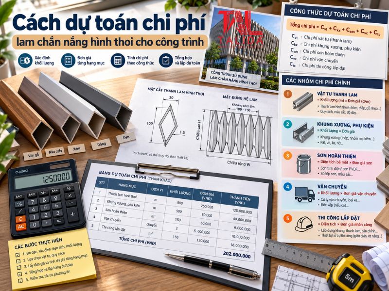 giá lam chắn nắng hình thoi