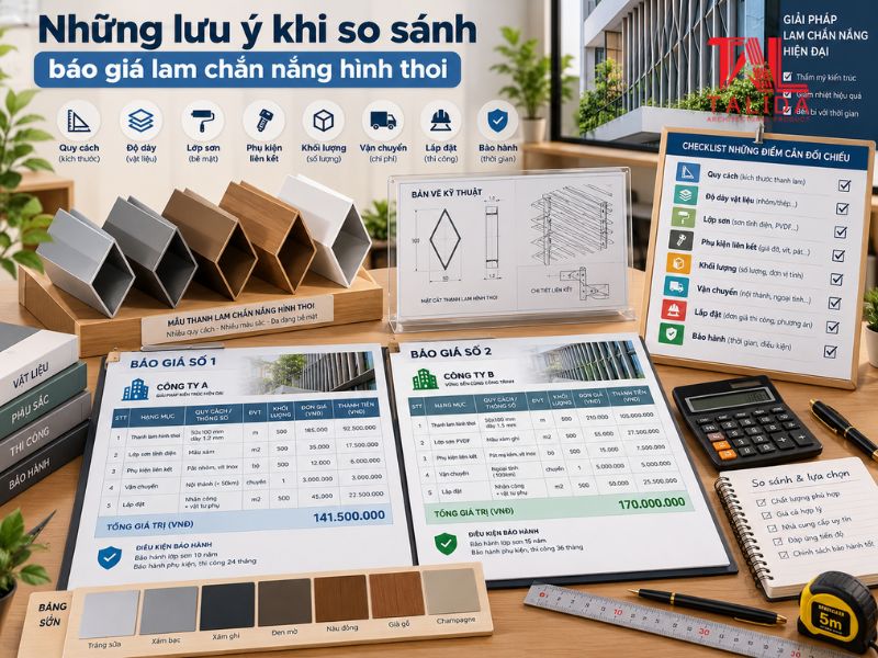 giá lam chắn nắng hình thoi